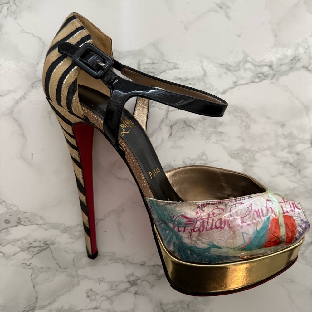 Christian Louboutin Artistic “Trash” Multicolor Heels - Picture 16 of 16
